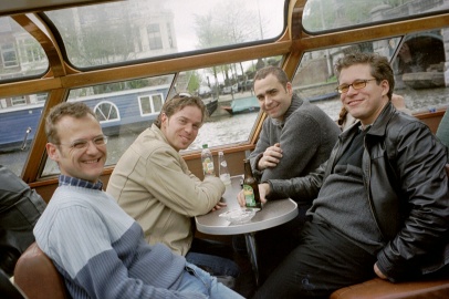 Chris, Patrick, Marc und Zinni, auch auf 'ner Gracht